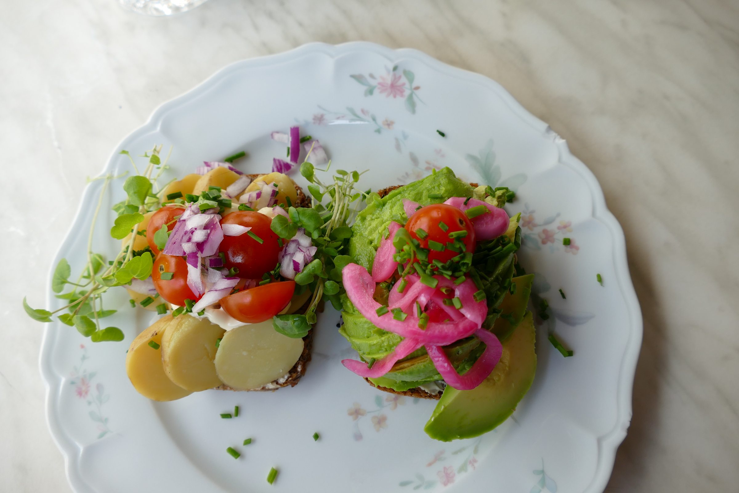 Example hero photography — fresh open-faced sandwiches