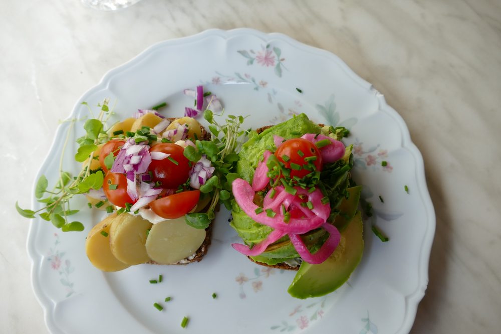 Example dish photography — open-faced sandwiches
