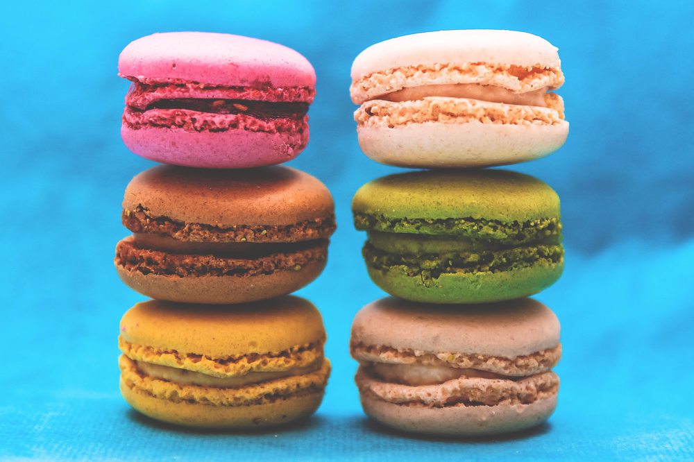 Example dish photography — assorted macarons